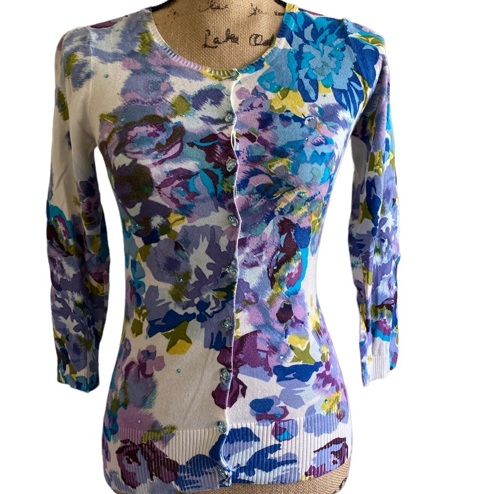 Charlotte • multicolor floral button down cardigan • medium